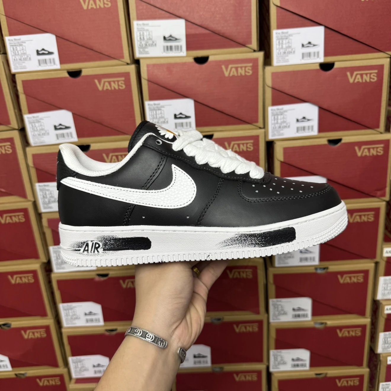 T版纯原 可刮版本！头层皮 正确细节 PEACEMINUSONE x Nike Air Force 1 Low 权志龙联名刮刮乐 空军一号滑板鞋 权志龙主理潮流PEACEMINUSONE 雏菊 黑白色