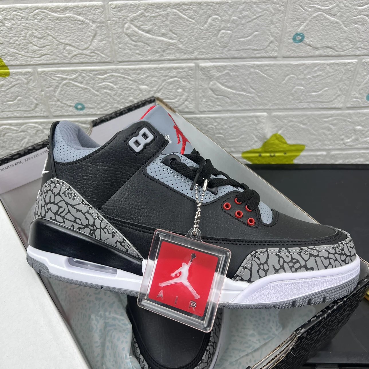Advantage, cost-effectiveness, long-term supply, maximum size 47, non currency three-dimensional embroidery, Air Jordan 3 AJ3 Qiao 3, black cement soft two-layer leather, visit top version, retro basketball shoes, mid top, high top, low top basketball shoes, all details are available