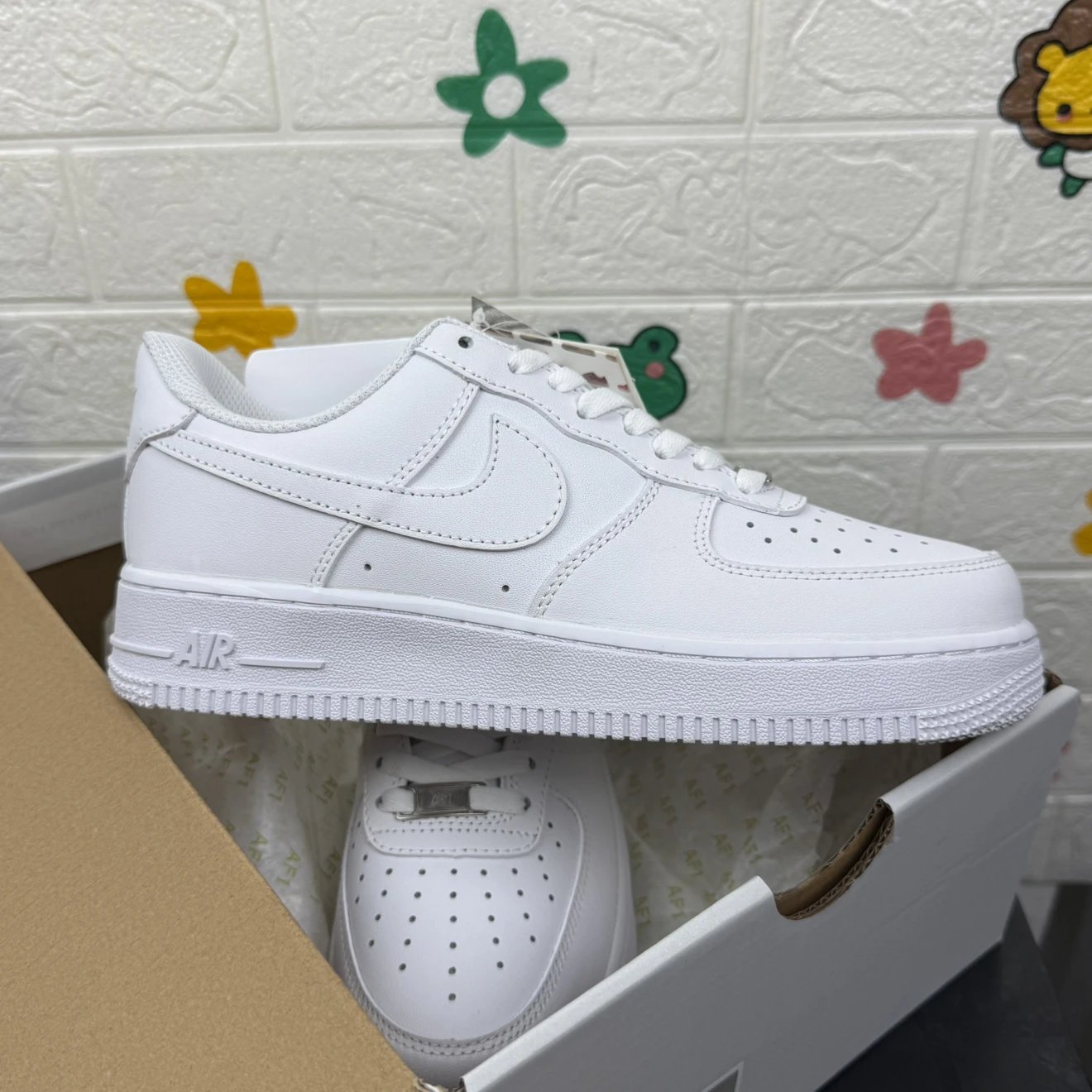 New G version stable supply classic white air force trimmed edge coated white steel stamp outsole high-definition cleanliness NK Air Force 1'07 Low Air Force No.1 pure white air force low top board shoes classic white shoes white air force