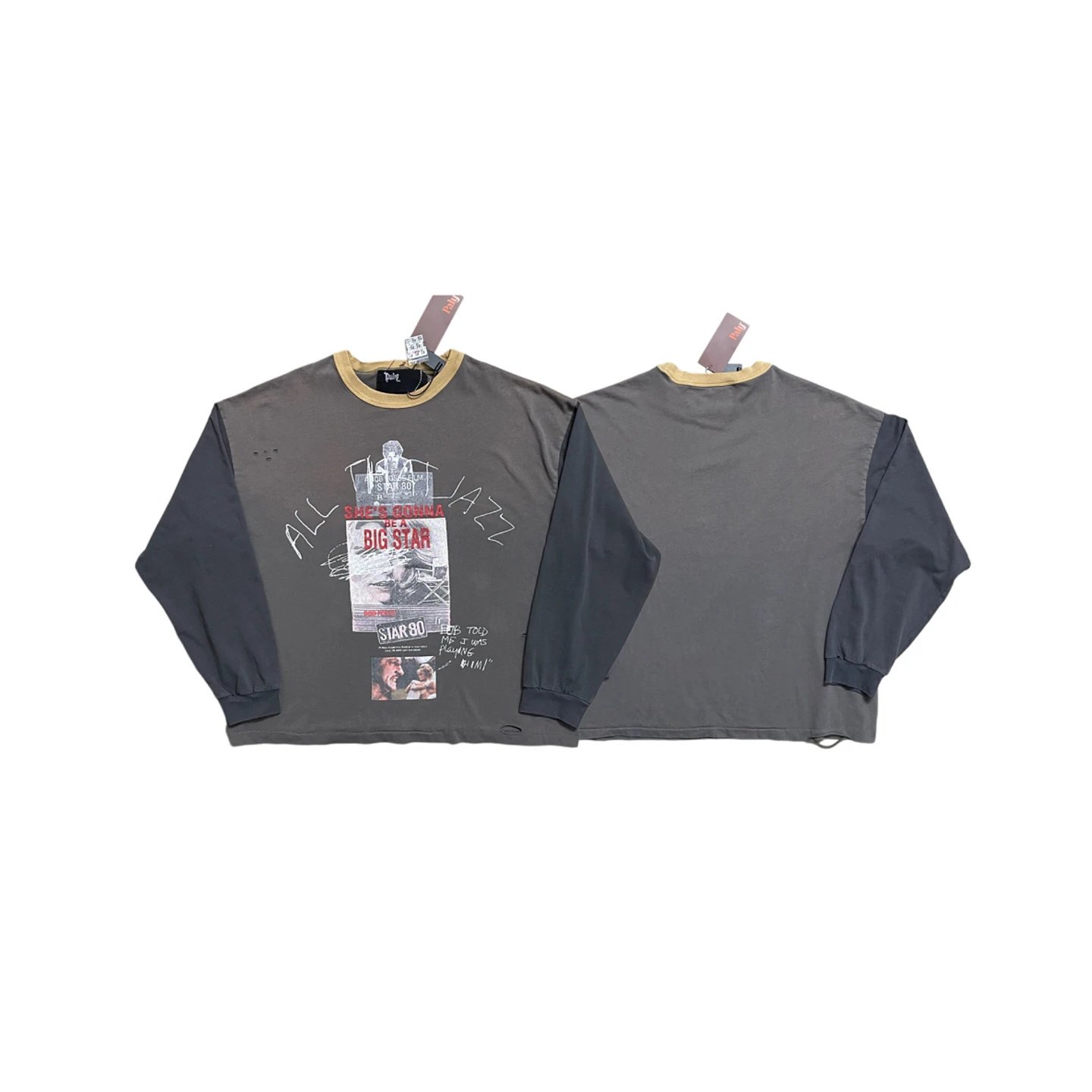 Paly Hollywood Star 80 Long Sleeve T-Shirt 工艺：撞色分袖+撞色领口双层拼接，区别普通单色长袖