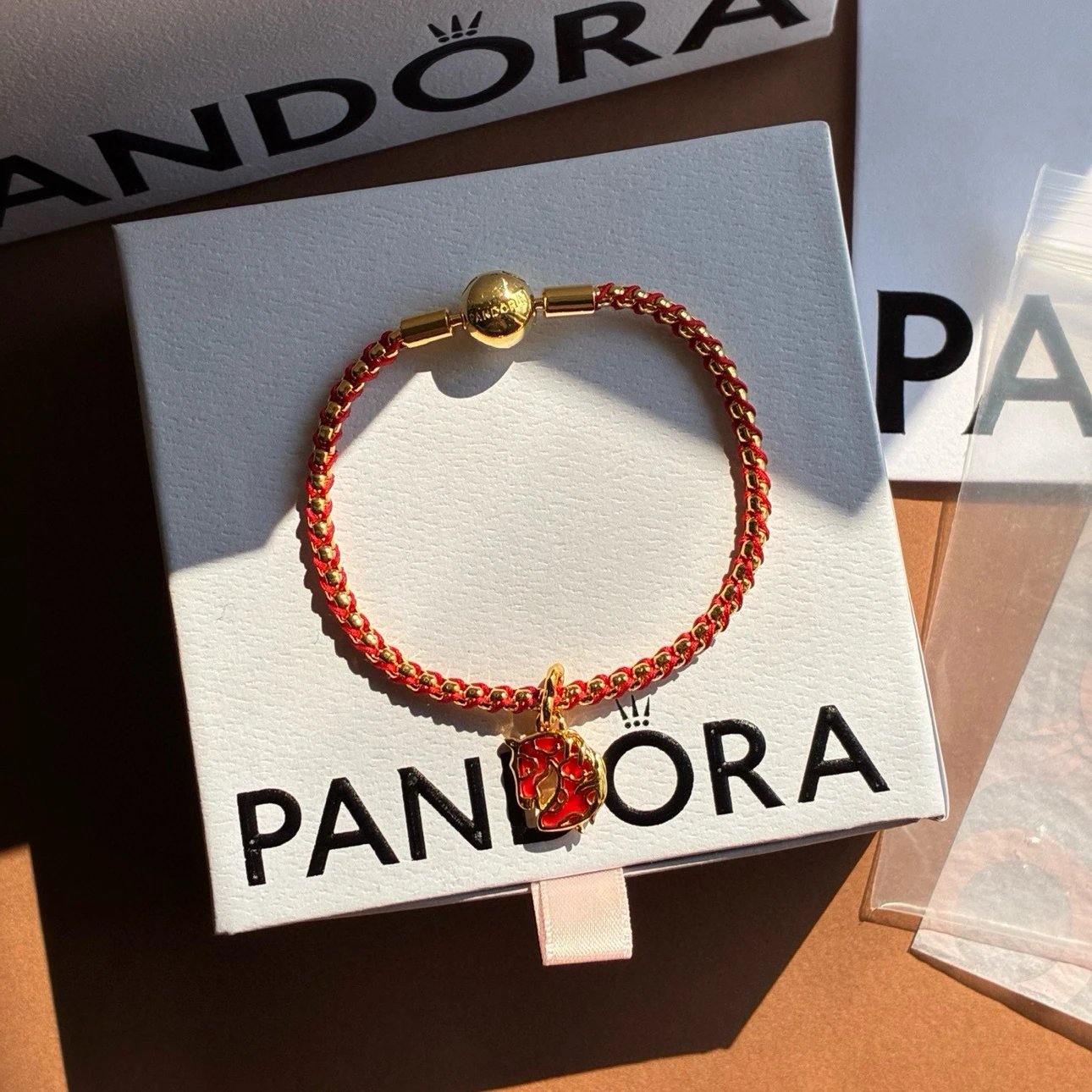 Premium Pandora Official New "Little Fire Horse" Red String Snake Bone Bracelet Set, 2026🐎 Year of the Horse Red String Bangle