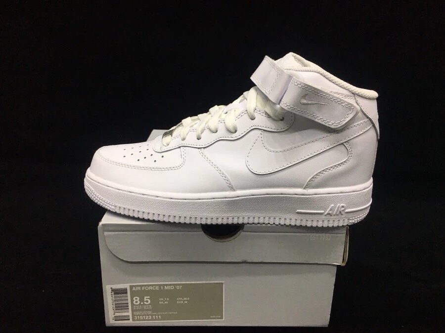 Nike耐克AIR FORCE 1 MID 07复刻空军一号内置气垫复古情侣款运动休闲板鞋