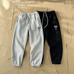 thumbnail for Collaboration fleece sweatpants OS loose fit stu collaboration men's and women's fleece sweatpants long sleeve slacks