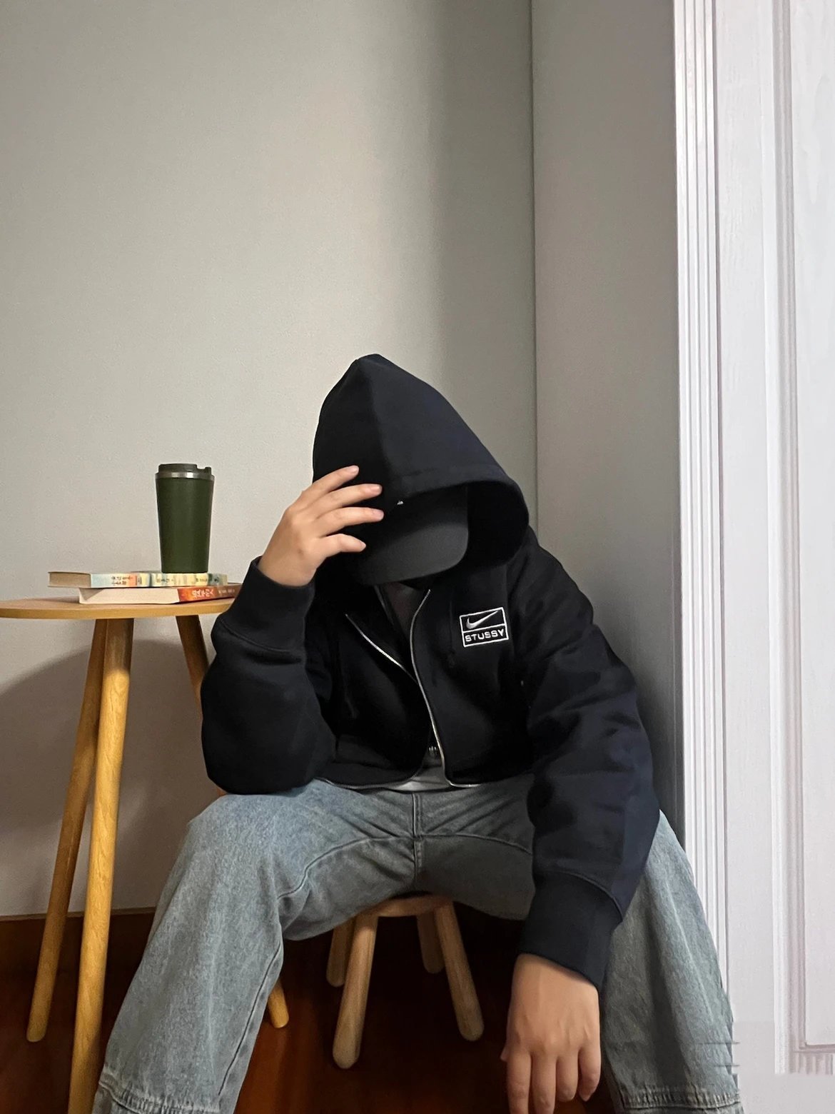 Nike x Stussy Logo Crewneck Sweatshirt Gray - 3