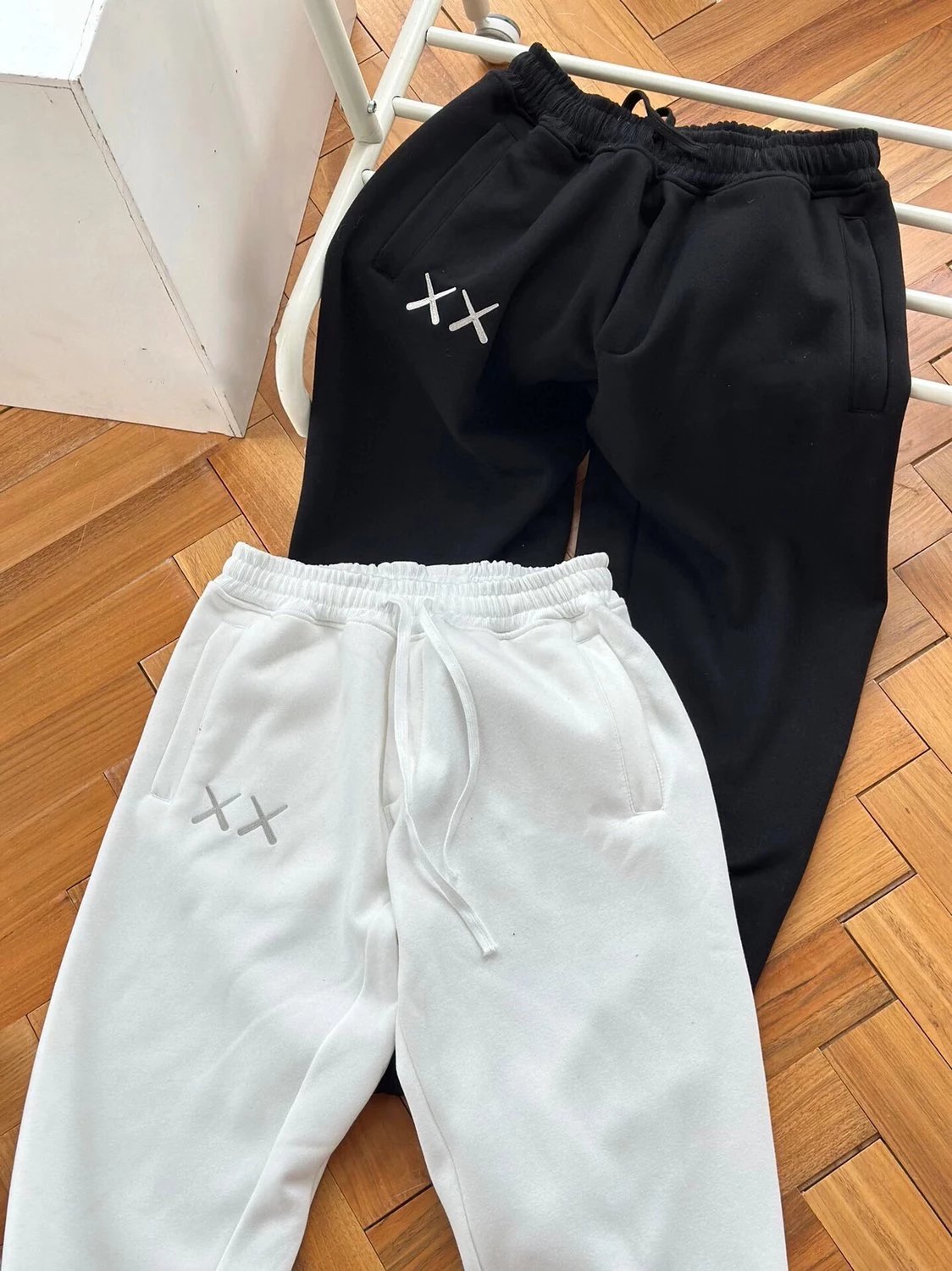 XX联名款抓绒卫裤， 秋冬季 男女士 加绒针织长裤 - 134518