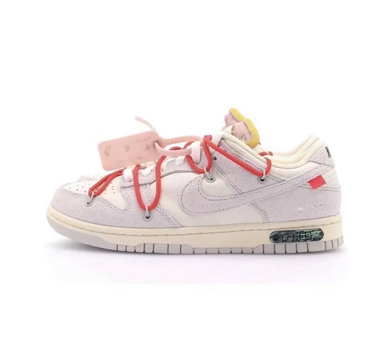 Off White x Nike Dunk "The50" gray white red shoe strap sizes 36-44