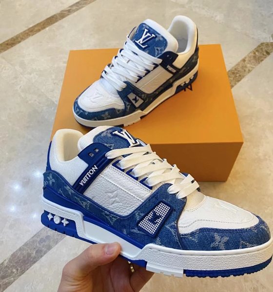 Casual board shoes denim blue size 36-44 high-quality version drawer shoe box