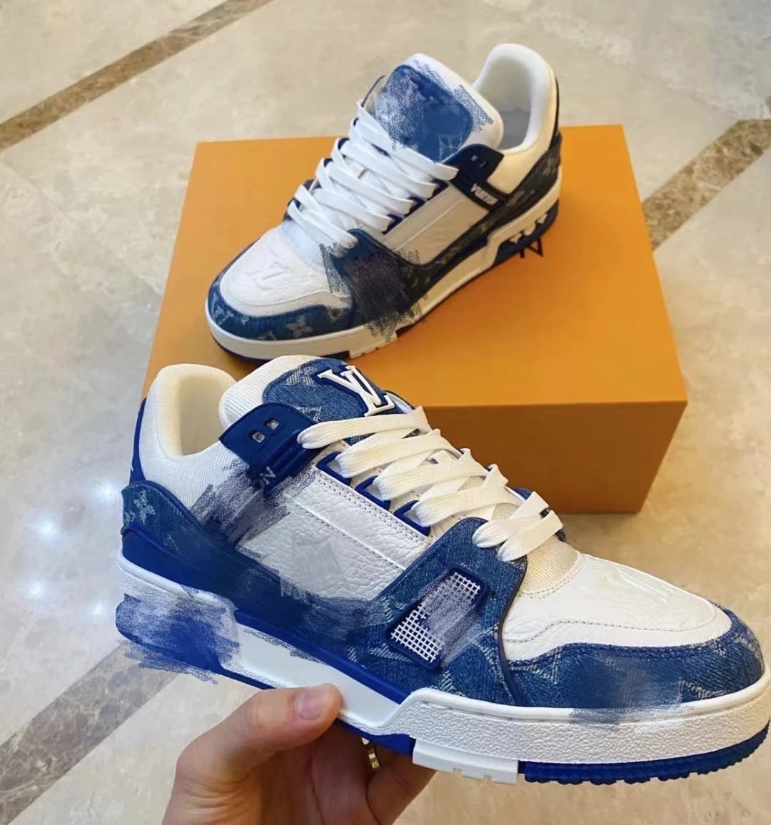 Casual board shoes denim blue size 36-44