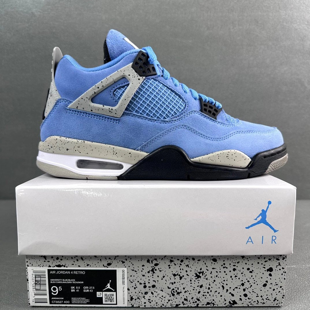 Jordan 4 Motorsport Shoes — University Blue CT8527-400 colorway — USFans Spreadsheet photo