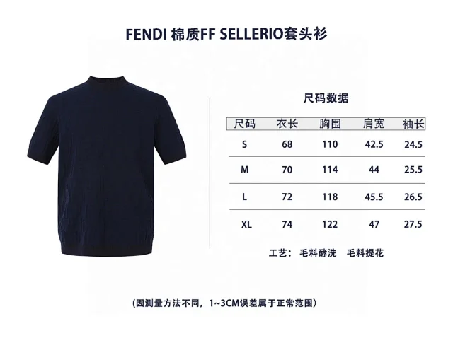 FENDI芬迪25SS棉质双F Sellerid套头衫