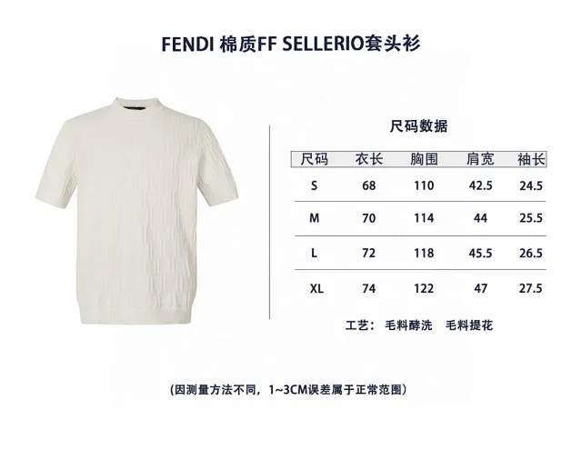 FENDI芬迪25SS棉质双F Sellerid套头衫
