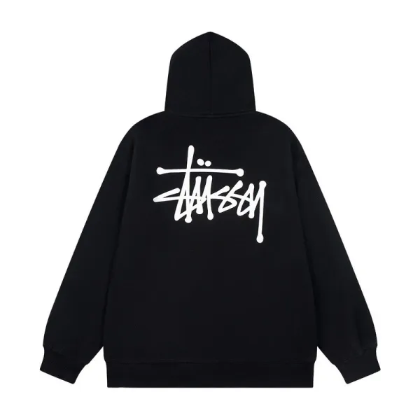 Stüssy Classic Logo Zip-Up Hoodie Navy - 14