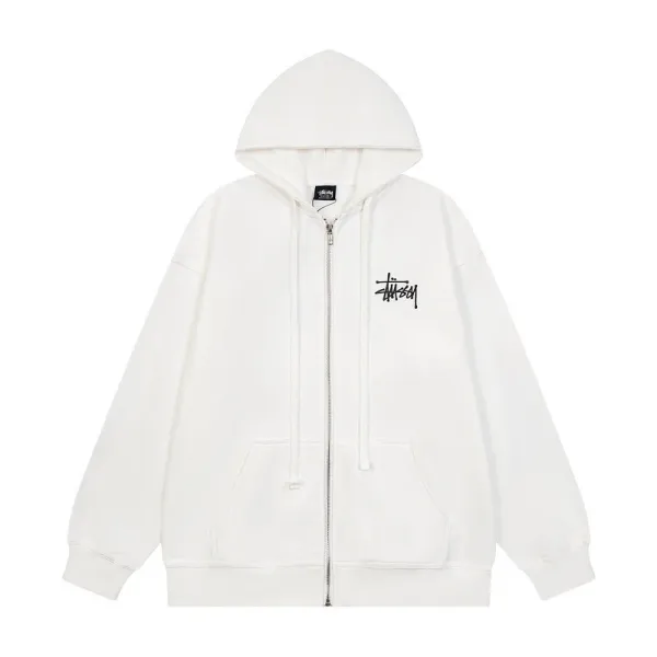 Stüssy Classic Logo Zip-Up Hoodie Navy - 15