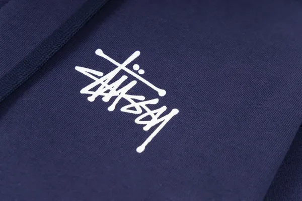 Stüssy Classic Logo Zip-Up Hoodie Navy - 26