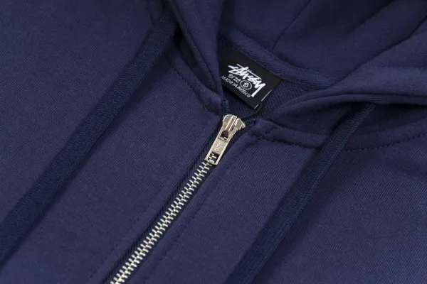 Stüssy Classic Logo Zip-Up Hoodie Navy - 25