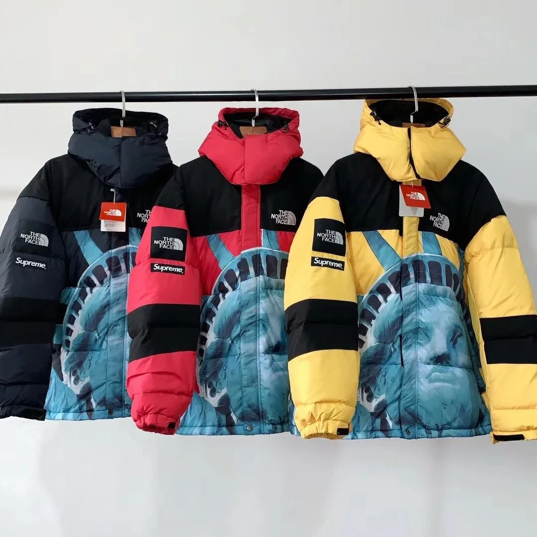 棉服Supreme X TNF Mountain Baltoro Jacket自由女神像联名羽绒服