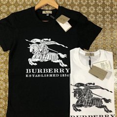 BBR Logo Warhorse T-Shirt: Classic Burberry Short Sleeve Tee with Iconic Logo, Unisex Couple Matching Top, Cotton Crewneck for Men and Women