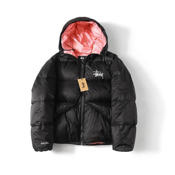 Solid color versatile zipper hooded down jacket for both men and women