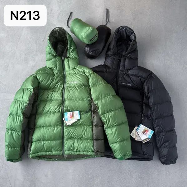 Design Montbell Down Jacket Green with Black Panels Down Jacket - 3
