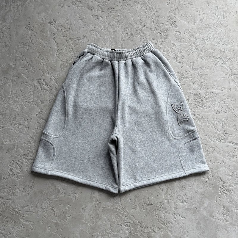 145¥me split panel shorts-grey