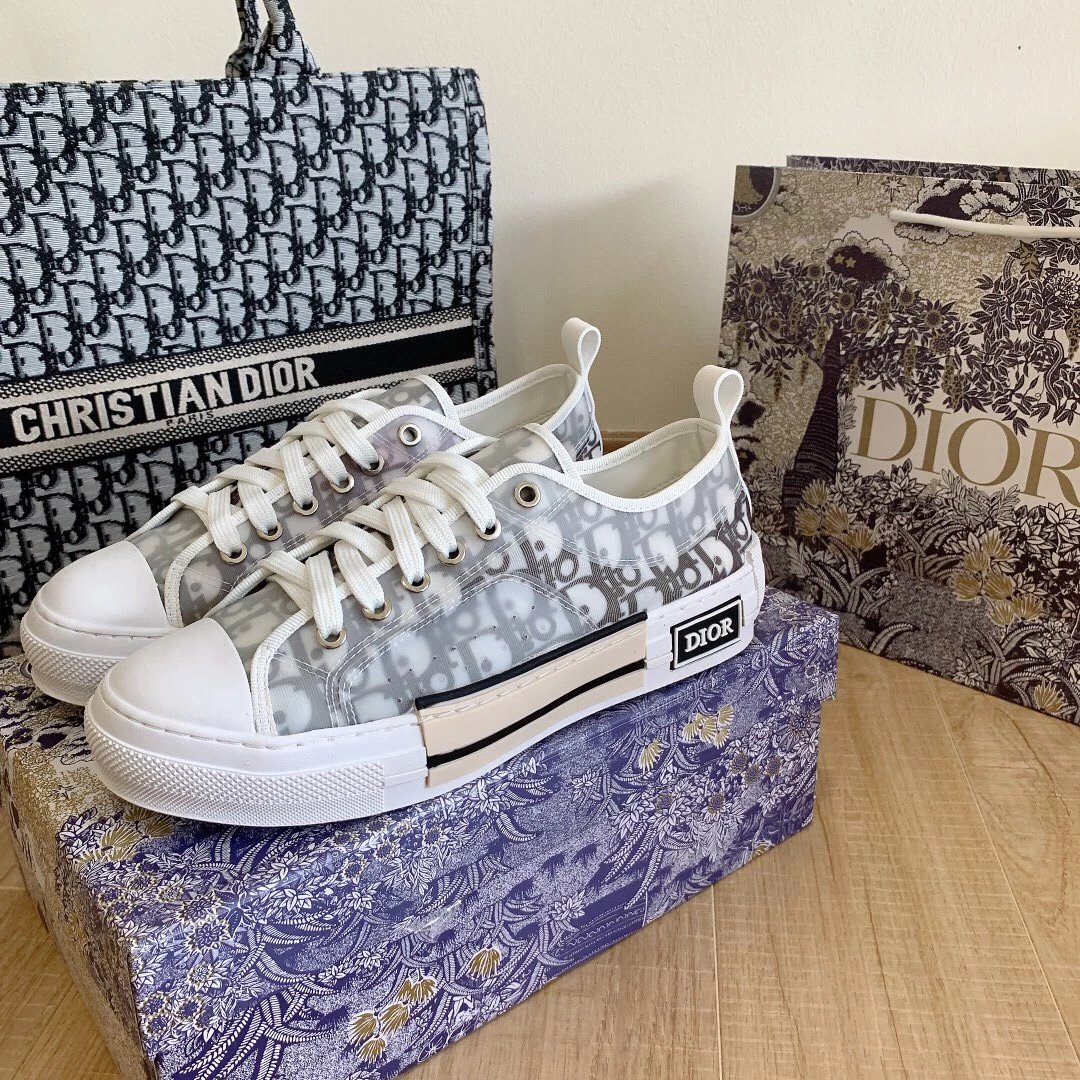 [High version of Dior couple models B23 film white shoes] DIOR2021 new D home breathable lace-up canvas mesh shoes men's models flat women's shoes high-top casual board shoes men and women with the same d mesh hip-hop boardshoes couples models street sneakers ins mesh lace-up boardshoes flat student sports hip-hop boardshoes net red letters high-top shoes casual shoes tide