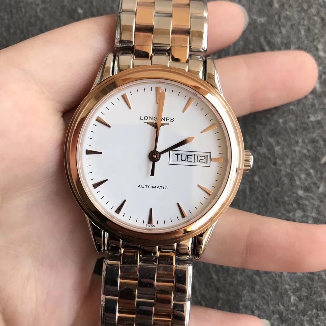 Longines Flagship Series. Chinese and English Dual Calendar with Easy Adjustment. 38.5mm Case Size