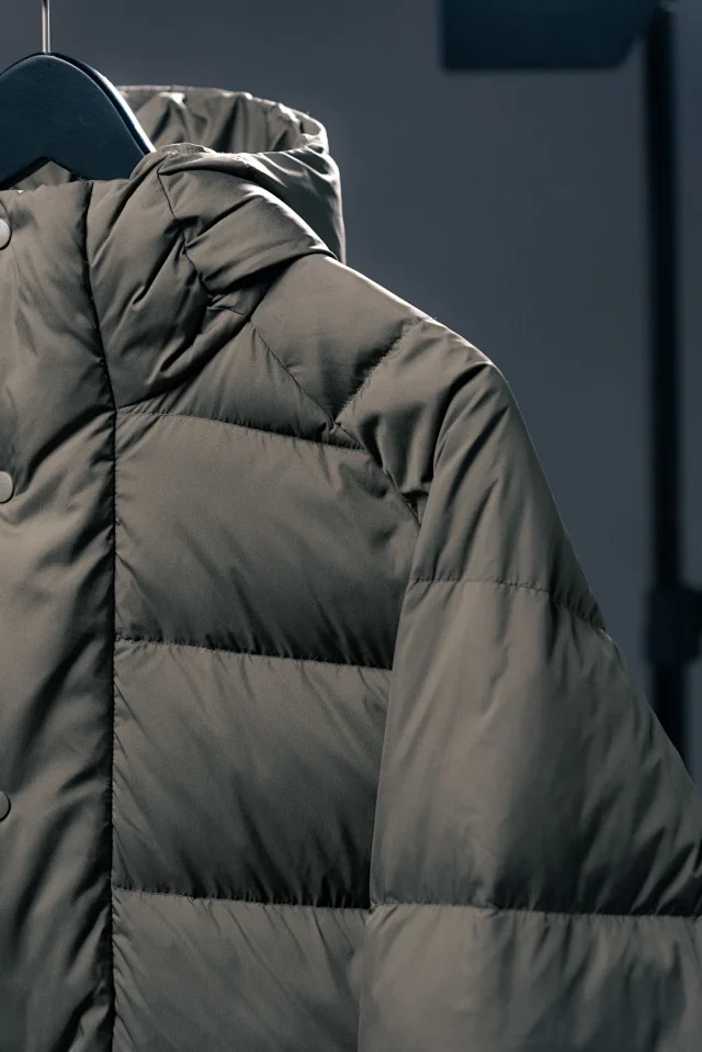Unbranded Down Jackets Hooded snap-front quilted puffer jacket product detail image 4