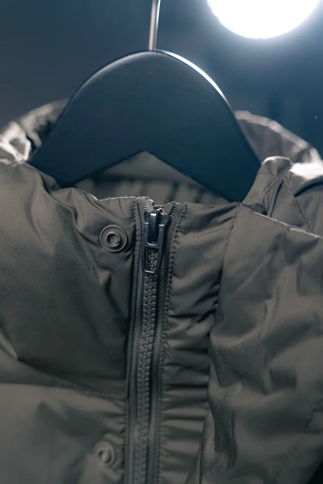 Unbranded Down Jackets Hooded snap-front quilted puffer jacket product detail image 9