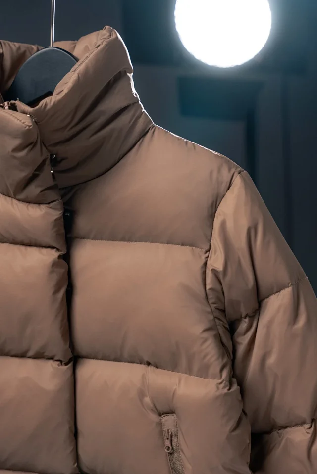 Unbranded Down Jackets Cropped stand-collar quilted puffer jacket product detail image 22