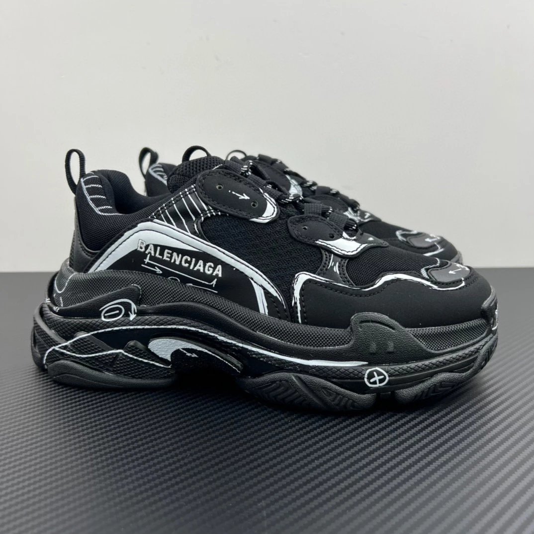 Balenciaga Sneakers Triple S Graffiti — Black graffiti(0102)