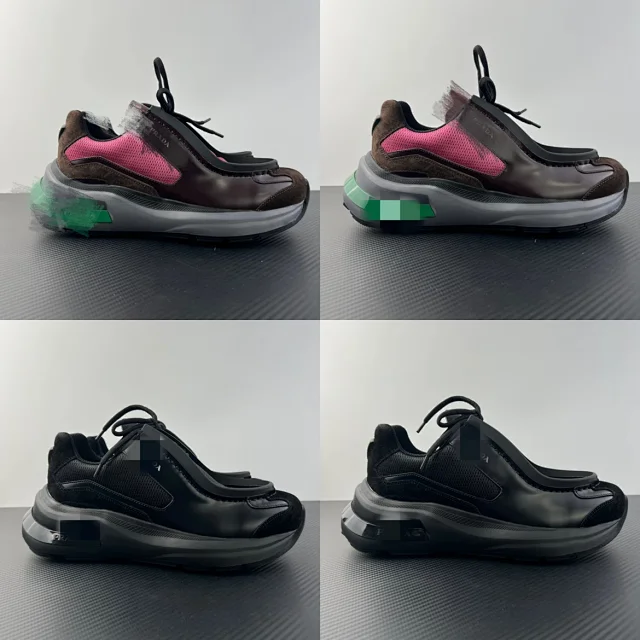 Prada Sneakers Low-top lace-up with mesh side panels product detail image 1