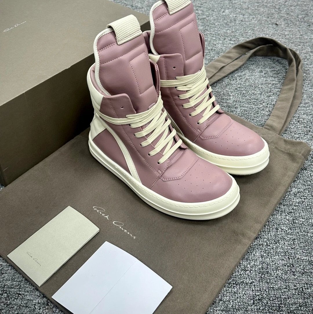 Unbranded Sneakers Platform Lace-Up — RO high top inverted triangle white pink