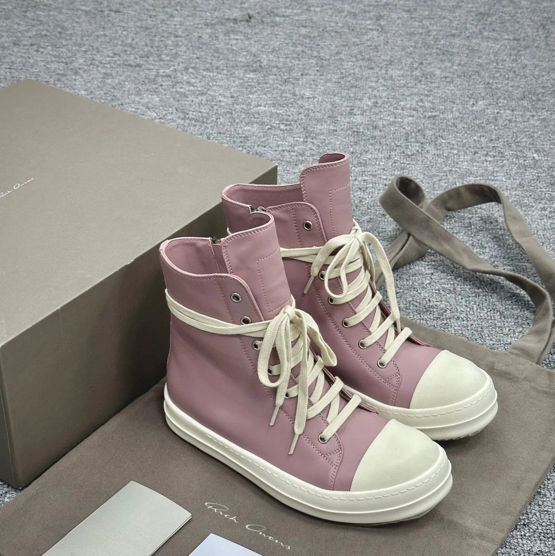 Unbranded Sneakers Platform Lace-Up — RO high-top pink leather