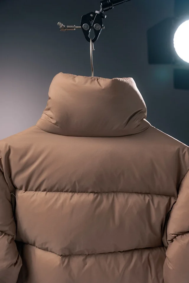 Unbranded Down Jackets Cropped stand-collar quilted puffer jacket product detail image 24