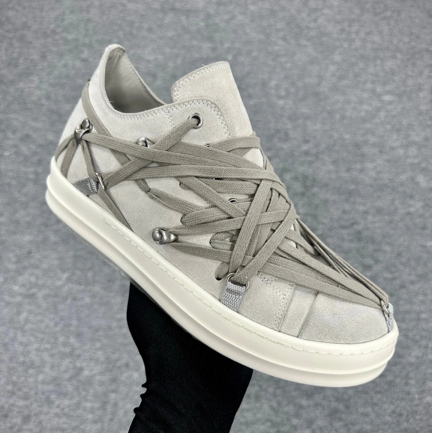 Unbranded Sneakers Platform Lace-Up — Ro gray lambskin gray strap