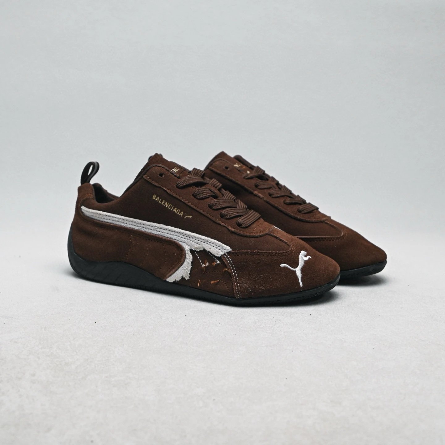 Balenciaga Sneakers Speedcat collaboration — Brown