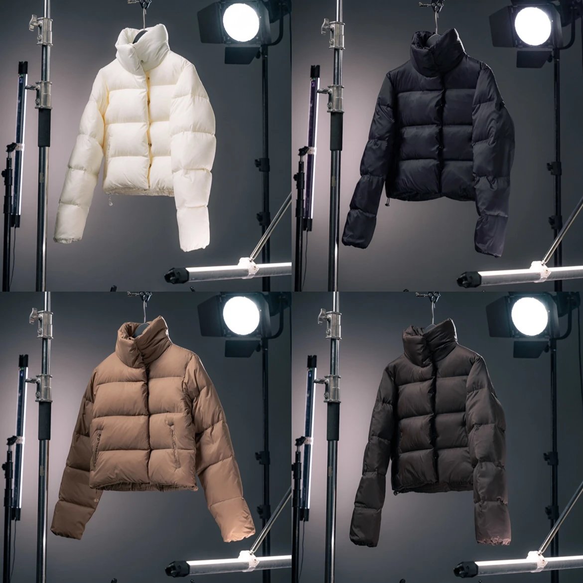 Unbranded Down Jackets Cropped stand-collar quilted puffer jacket image 1