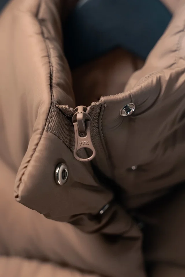 Unbranded Down Jackets Cropped stand-collar quilted puffer jacket product detail image 28