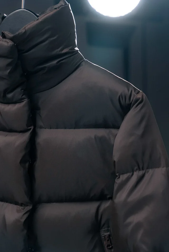 Unbranded Down Jackets Cropped stand-collar quilted puffer jacket product detail image 31