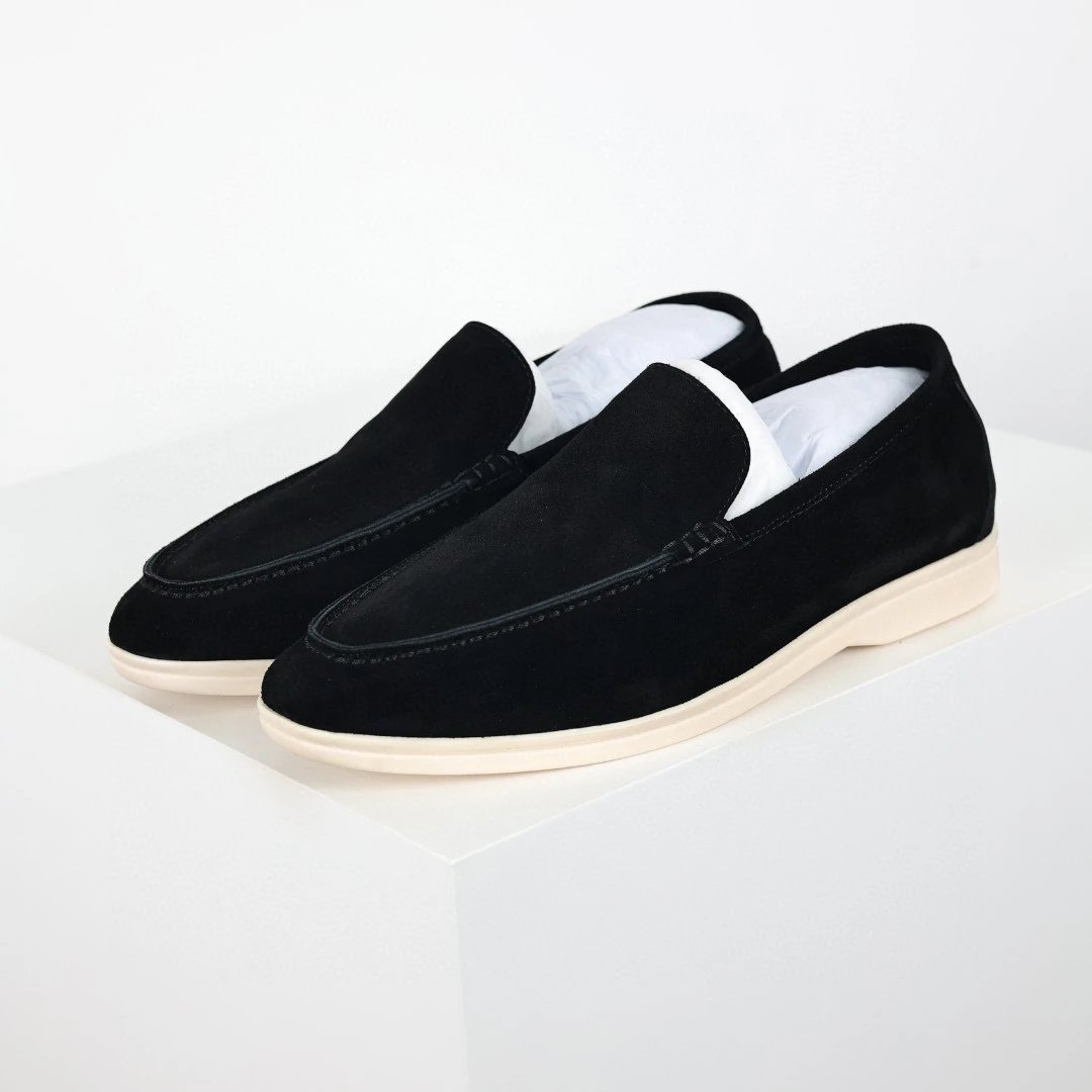 Unbranded Casual Shoes Suede loafers with metal charm — Black