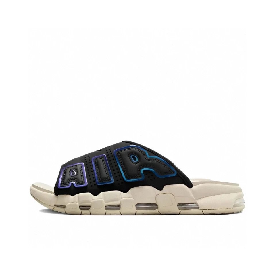Unbranded Slippers More Uptempo Slide with oversized AIR lettering — Black gradient