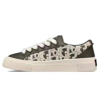 Dior Sneakers B23 low-top embroidered — olive green embroidery