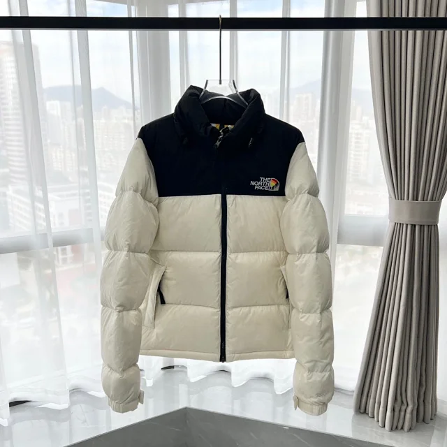 The North Face Down Jackets Hooded quilted puffer jacket with Gucci monogram print product detail image 10