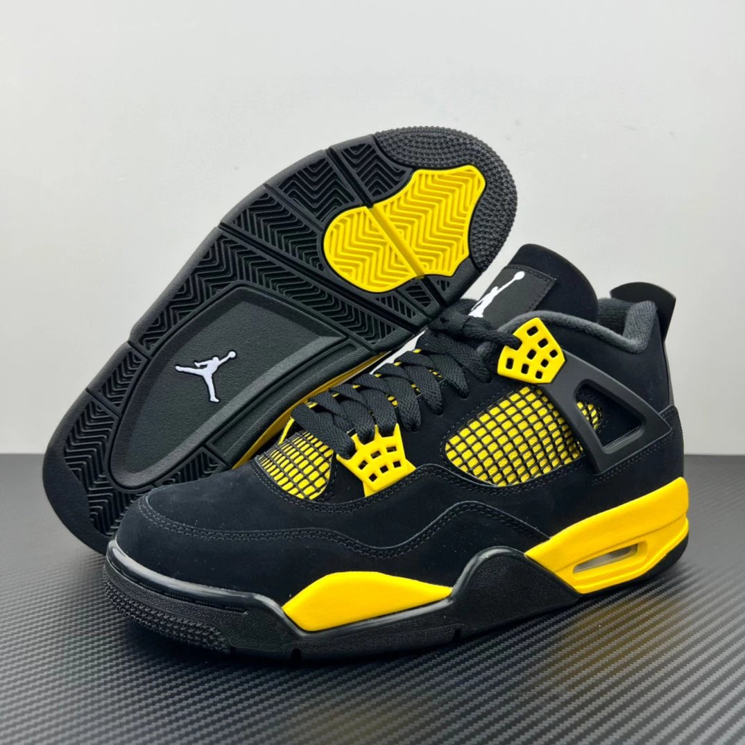 Air Jordan 4 Black Yellow 'Thunder God'