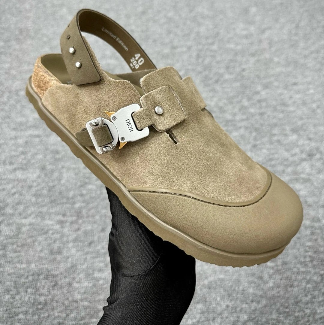 Dior Casual Shoes Buckle Slingback Clogs — Curry color half drag