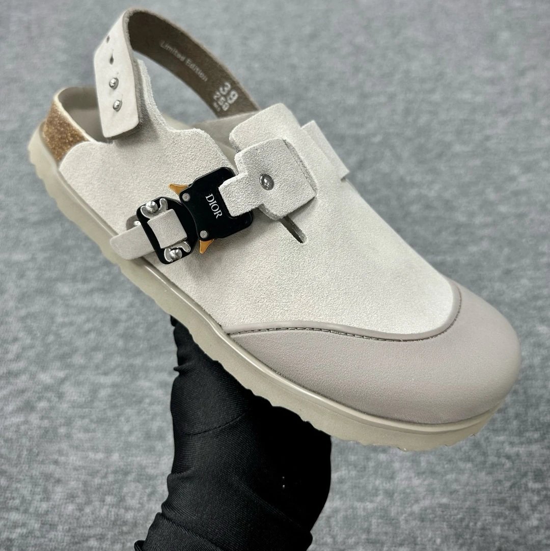 Dior Casual Shoes Buckle Slingback Clogs — Rice gray half mop