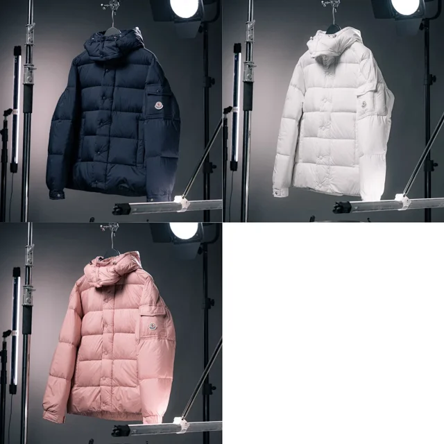 Moncler Down Jackets Hooded quilted jacket with sleeve flap pocket product detail image 1