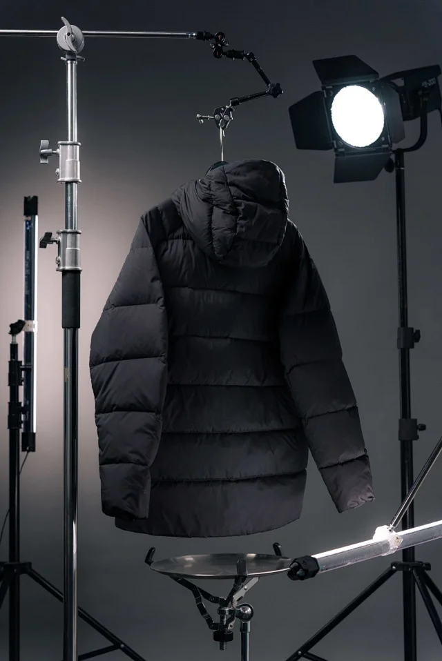 Unbranded Down Jackets Hooded snap-front quilted puffer jacket product detail image 14