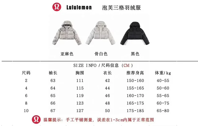 Lululemon Down Jackets Hooded cropped three-panel puffer product detail image 1