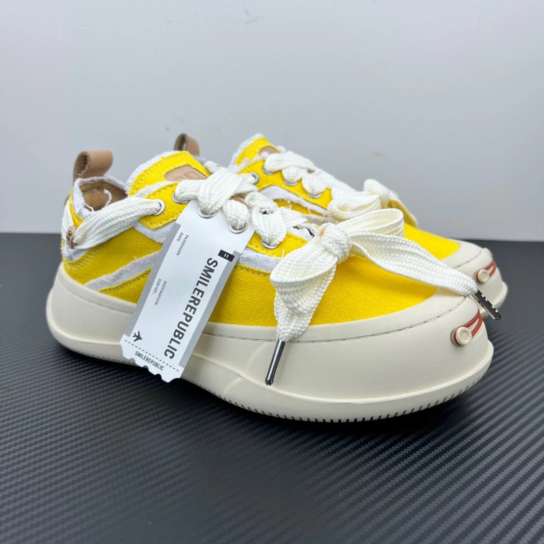 SMILEREPUBLIC Sneakers Chunky platform canvas — Yellow